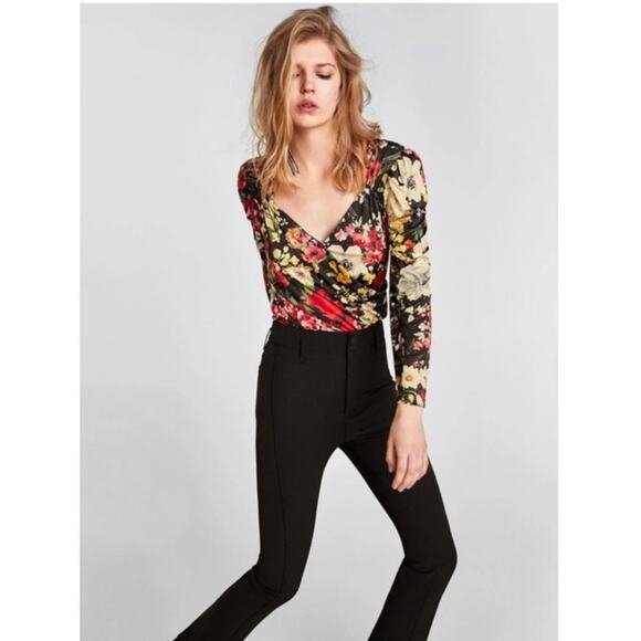 Zara Floral Bodysuit Size Small - Picture 3 of 6